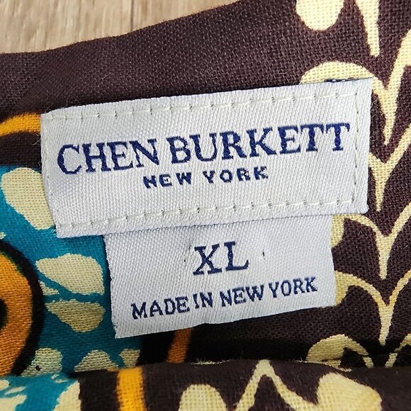 Chen Burkett XL Multicolor Ethnic Print‎ Circle A-Line Knee Length Skirt Pockets - Picture 2 of 7